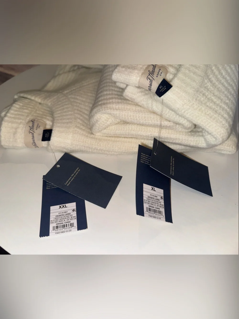 Universal Thread Cream/Ivory Ribbed Turtleneck Sweater